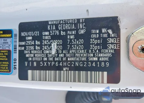 2022 Kia Telluride S z USA, uszkodzony, nr VIN 5XYP64HC2NG234189